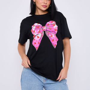 Camiseta Personalizada para Mujer, Estilo Casual, Poliéster/Algodón, Diseño Impreso DTG, Ropa Moderna para Mujer, Estilo Urbano - Product Image 1