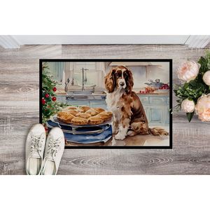 Nouveau Cocker Spaniel biscuits de Noël paillasson 18H X 27W intérieur extérieur antidérapant Low Pile tapis lavable pour entrée porte d'entrée - Product Image 2