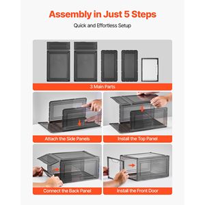 Set di 6 Scatole Trasparenti XXL per Sneaker, Organizzatori Impilabili per Scarpe con Porta Magnetica, Adatte per Taglia US 13 - Product Image 5