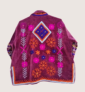 Suéter de Invierno para Mujer, Talla Grande, Ecológico, Estilo Bohemio, Bordado, de Algodón y Terciopelo, con Patrón Suzani, Manga Larga, Cuello Redondo - Product Image 2