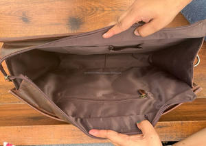 Bolso de mano de cuero de color hecho a mano de estilo Vintage, bolsos de compras marrones de alta calidad a la moda para mujer - Product Image 6