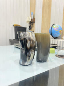 Auténticas copas de cuerno corto vikingo hechas a mano Material orgánico estilo animal religioso artesanía europea regalo de boda directo - Product Image 2