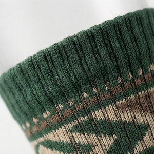 Green Crew <b>Socks</b> With Geometric Pattern Knitted Cotton Breathable Casual <b>Winter</b> <b>Socks</b> For Adults - Product Image 4