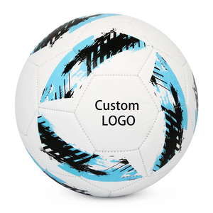 Ballon de football en cuir PU personnalisé, tailles 5, haute qualité, avec logo personnalisé pour l'entraînement et la compétition, fabriqué au Pakistan - Product Image 1