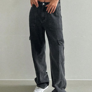 Pantalones Vaqueros de Diseño Único, Estilo Retro Americano, Holgados, de Pierna Recta, para Mujer - Product Image 4