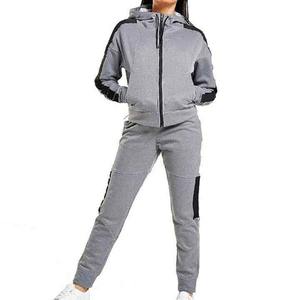 Ensemble de survêtement pour femmes en coton épais, ensemble de jogging en molleton avec pantalon et sweat à capuche - Product Image 1