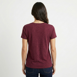 Camiseta de algodón prémium de alto gramaje para mujer, cuello en V, personalizada, estilo urbano, lisa, oversize, estética - Product Image 4