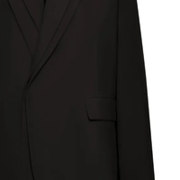 Blazer noir oversize pour femme, brodé, à bouton unique, 100 % coton, manteau long, couleur unie, mode, vente en gros, veste personnalisée, tenue