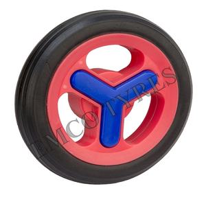 Venta al por mayor EMCO rojo 5 pulgadas neumático sólido 3 ruedas cochecito de bebé fabricante - Product Image 1