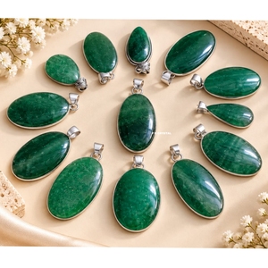 Colgantes de Ágata Jasfer Pinolita Natural, Gemas de Cristal Ecológicas Hechas a Mano, Plateadas, Irregulares, Semipreciosas - Product Image 2