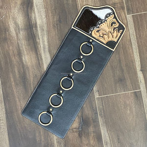 Soporte para Paños de Cocina de Cuero Repujado Artesanal, Gancho Rústico para Pared, Organizador de Paños Colgantes, Decoración para el Hogar - Product Image 4