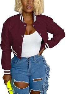 Blouson universitaire personnalisé OEM en gros pour femme, style vintage, en laine/viscose et coton, coupe courte, nouvelle collection, brodé et tendance - Product Image 4