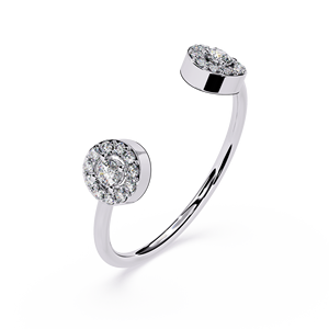แหวนวงเปิดคลาสสิกประดับเพชรทรงกลมเพาะเลี้ยงในห้องปฏิบัติการ ทองคำแท้ 14K สำหรับเป็นของขวัญ งานแต่งงาน งานหมั้น และวันครบรอบ - Product Image 6