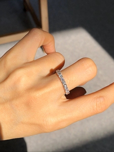 Custom Round Cut Moissanite Diamond Wedding <b>Ring</b> IGI Certified 925 <b>Silver</b> Luxury Band <b>Ring</b> Fine Women Jewelry - Product Image 3