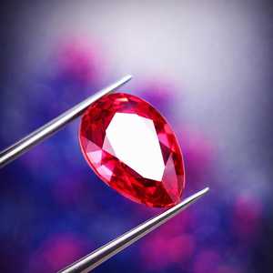 Pierre précieuse naturelle rouge sang, forme poire, facettée, authentique, certifiée GGI, pour la création de bijoux - Product Image 5