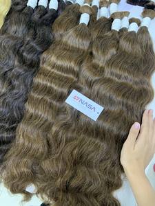 Extensions de cheveux vierges vietnamiens Remy en gros Nasa Hair, tissage double machine, lisses et soyeux, couleurs foncées, 100 grammes, 16 pouces - Product Image 4