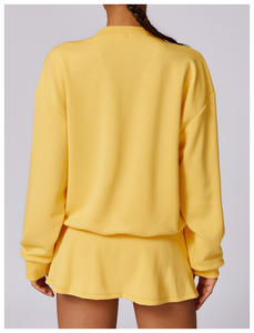 Ensemble de sweat-shirts à capuche courts avec logo personnalisé, ensembles décontractés pour femmes, vêtements de sport pour femmes, ensemble de 2 pièces, short et sweat-shirt - Product Image 3