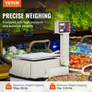 Digitale elettronico prezzo scala di calcolo 66 LB LCD LED cibo commerciale frutta prodotti a base di carne di conteggio peso per negozio al dettaglio - Product Image 2