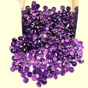 Piedras Preciosas de Amatista Natural, Corte Redondo Facetado, 4mm, Piedras Sueltas, Amatista Púrpura Semipreciosa, para Joyería, Venta al Por Mayor - Product Image 1