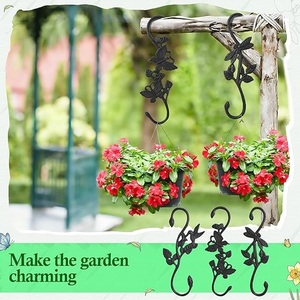 Steel Butterfly Garden <b>Hook</b> Handmade Wall Mounted Waterproof Durable Eco-Friendly Single <b>Hook</b> Coat Hanger <b>Black</b> Animal Design - Product Image 2