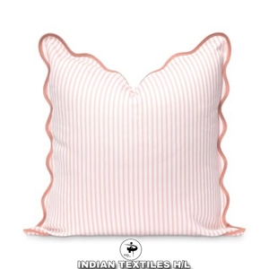 INDIAN TEXTILES H/L Striped Throw <b>Pillow</b> Cover <b>Square</b> Minimalist Design Removable Washable Envelope Closure - Product Image 1