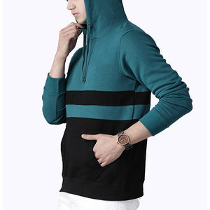 Sweat à capuche homme personnalisé OEM, coupe slim, en molleton épais de qualité supérieure, nouveau design, 100% coton. - Product Image 2