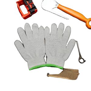 Guantes de seguridad de protección laboral blancos mejor calificados Algodón Poliéster Durable Uso general Leghth 21-26cm 10 pares Polybag Building - Product Image 4