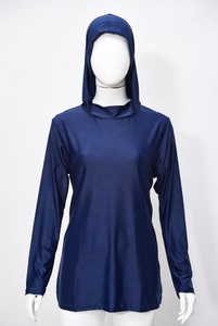 Ensemble de maillots de bain modestes personnalisables pour adultes : Haut de maillot long type tunique, leggings longs assortis, couvre-tête assorti, écologique, léger, UPF30 - Product Image 3
