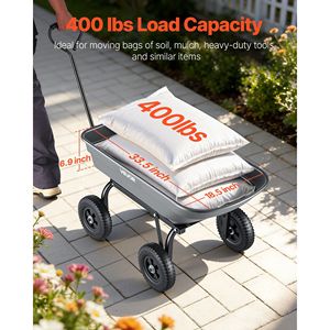 Carrello da Giardino in Polietilene con Meccanismo di Scarico Rapido a 180 Gradi, Capacità 400 Libbre, per Carrelli e Trolley - Product Image 2