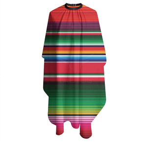 Capa de Peluquería a Rayas Coloridas, Textil Resistente al Agua, Cierre Ajustable con Broches, Antiarrugas, Alta Calidad - Product Image 1