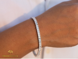 Igi สร้อยข้อมือเทนนิสประดับเพชร14K สร้อยข้อมือเพชรกลมและเจียระไนเพชรธรรมชาติสร้อยข้อมือสำหรับเจ้าสาว - Product Image 4