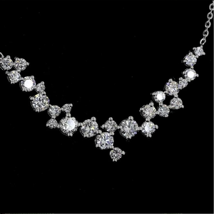 Collar con Colgante de Diamante Cultivado en Laboratorio con Diseño Floral, Cadena de Eslabones, Joyería Fina para Mujer, para Compromiso, Boda, Fiesta, Oro - Product Image 5