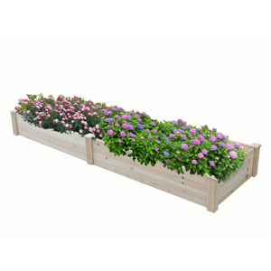 Jardinera elevada de madera de abeto natural, kit de caja de madera para plantar verduras, flores y hierbas, jardinera elevada para exteriores. - Product Image 4