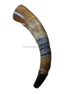 Handmade Polished Buffalo Sounding Horn with Brass Ring Viking Style Waterproof for <b>Battle</b> Reenactment and Decor - Product Image 3