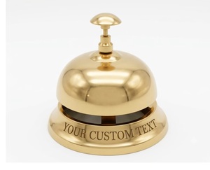 Cloche de bureau personnalisée en laiton gravée, cloche de réception pour hôtel, bureau, école et décoration intérieure - Product Image 1