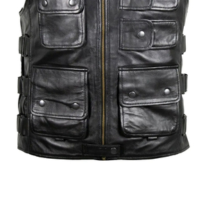 เสื้อกั๊กหนังดีไซน์พรีเมียม ขายดี รุ่นใหม่ สั่งทำได้ ระบายอากาศได้ดี สวมใส่สบาย คุณภาพพรีเมียม สำหรับผู้ชาย - Product Image 5