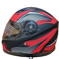 Nuevo Casco Integral para Triciclo Peru, Doble Visor, Talla Única, Material PP, 1 Año de Garantía, Protección Contra Impactos para el Ciclista, Rojo