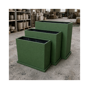 Ensemble de jardinières en fibre de verre prêtes à être expédiées directement de l'usine, rectangulaires à plusieurs niveaux, pour jardin extérieur, patio, aménagement paysager - Product Image 1
