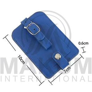 Etiqueta de equipaje de cuero genuino de alta calidad, cuero suave de lujo con logotipo personalizado - Product Image 4