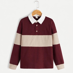 เสื้อโปโลแขนยาวผู้ชาย สีทูโทน เทา-กรมท่า ปกคอพับ ดีไซน์ลำลอง ผ้าถักเนื้อฝ้าย ระบายอากาศได้ดี จากบังกลาเทศ - Product Image 3