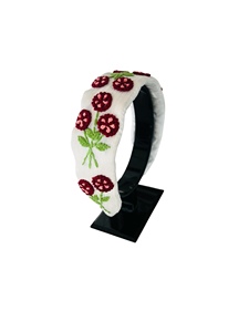 Élégant accessoire de mode artisanal haut de gamme en perles florales et cristaux, large, personnalisable, confortable et léger, avec perles. - Product Image 4