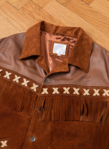 Premium Western Fringe <b>Suede</b> Leather <b>Jacket</b> Classic Cowboy Style Fashion Outerwear Manufacturer Bulk Supply - Product Image 2