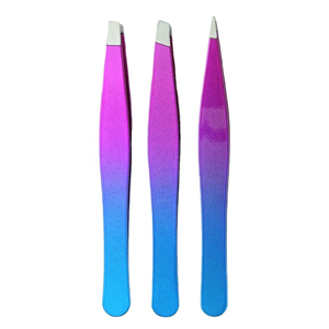 Ensemble professionnel de 3 pinces à épiler en acier inoxydable, logo personnalisé, marque privée, outils de beauté de précision - Product Image 1