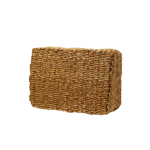 Cesta de Almacenamiento Rectangular Ecológica Tejida a Mano con Jacinto de Agua y Pasto Marino, Organizador de Estante Trenzado Grueso - Product Image 3