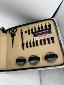 Kit Profesional de Herramientas para Extensiones de Cabello con Micro Anillas, Color Negro Mate, Alicates de Acero Inoxidable de Grado Quirúrgico, Cuentas, Hilos de Nailon - Product Image 3