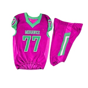 บริการผลิตเสื้อฟุตบอลอเมริกันแบบ OEM ด้วยเทคนิค Sublimation ออกแบบเองได้ ผ้าแห้งเร็ว สำหรับผู้ใหญ่ ชุดทีม เสื้อฟุตบอล - Product Image 3