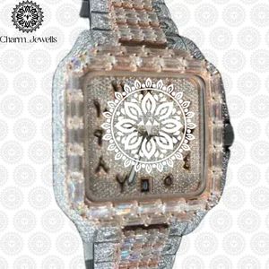 Reloj Charm Jewells de acero inoxidable para hombre, caja de 40 mm, detalles de diamantes, analógico, de lujo, a la moda, movimiento mecánico, fecha automática - Product Image 2