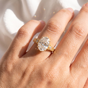 Anillo de Diamante de Laboratorio VVS con Corte Ovalado Popular, Nuevo Diseño, Oro Amarillo de 18K, Diamante Creado en Laboratorio IGI, Joyería Fina de Compromiso Vintage - Product Image 2