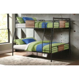 Brantley เตียงสองชั้นไซส์ XL/เตียงควีนไซส์สีดำและสีบรอนซ์เข้มขัดเงาด้วยมือสำหรับใช้ในหอพัก - Product Image 2