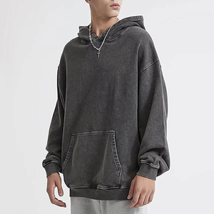 Sudadera con Capucha de Moda, Tejido de Algodón Grueso, Corte Holgado, Colección Urbana Contemporánea, OEM ODM, Sudadera con Capucha Desgastada - Product Image 1